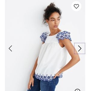Madewell top with embroidery